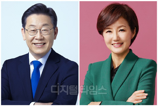 이재명(왼쪽) 더불어민주당 대표와 김연주 시사평론가. <디지털타임스 DB, 민주당 제공>